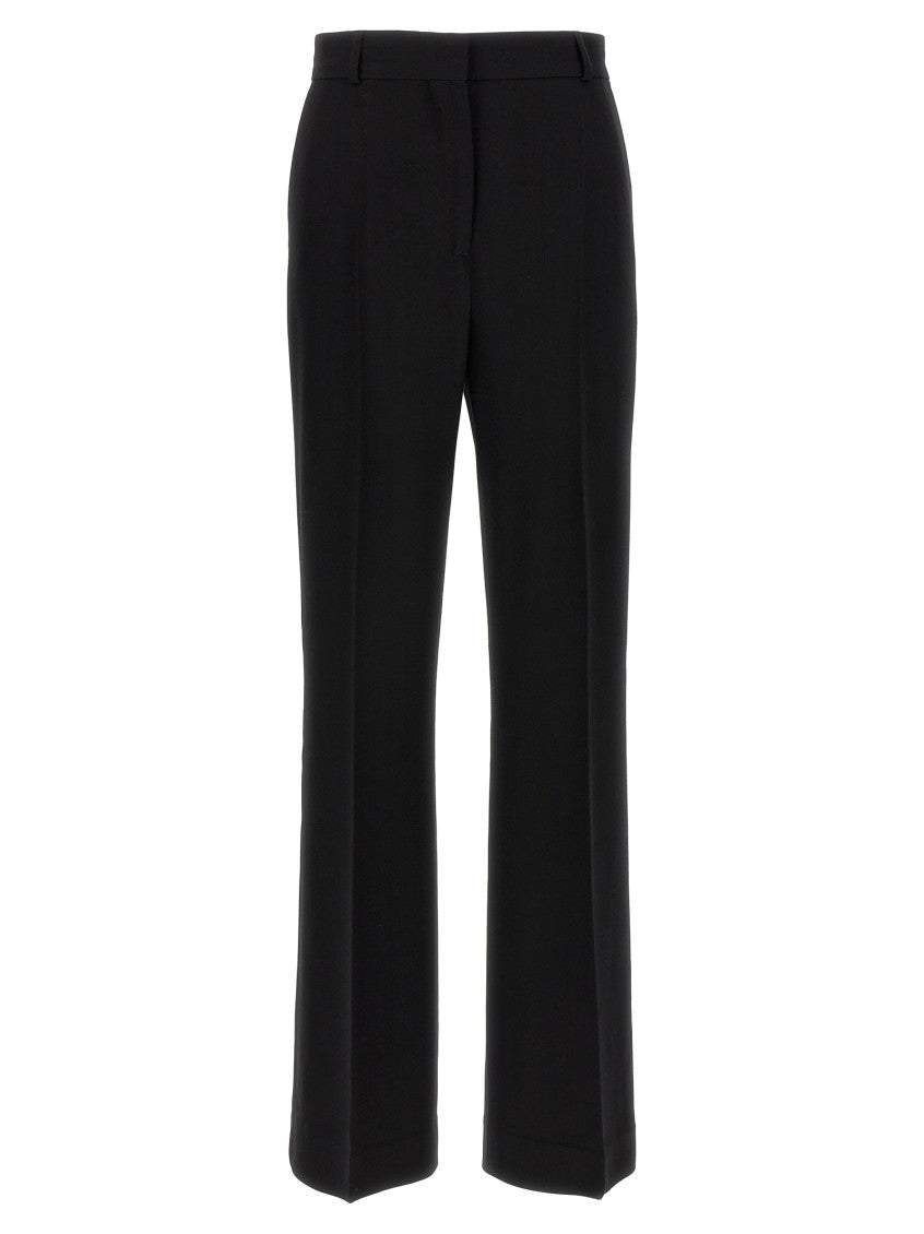 Black Flared Flat Front Pants 1