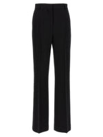 Black Flared Flat Front Pants 1