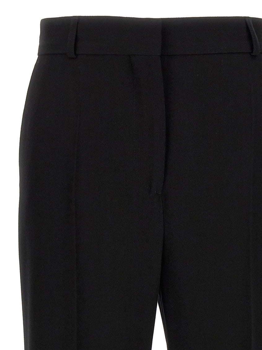Black Flared Flat Front Pants 3