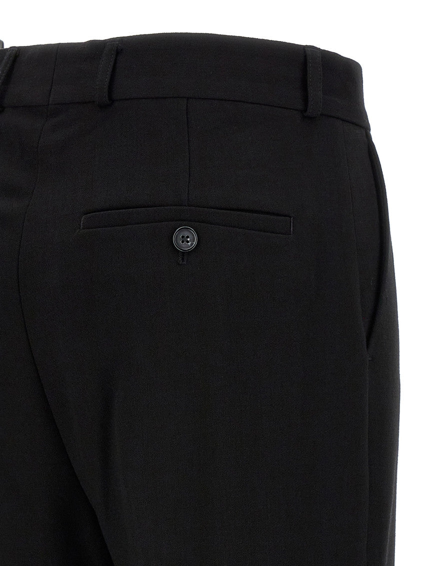 Black Flared Flat Front Pants 4