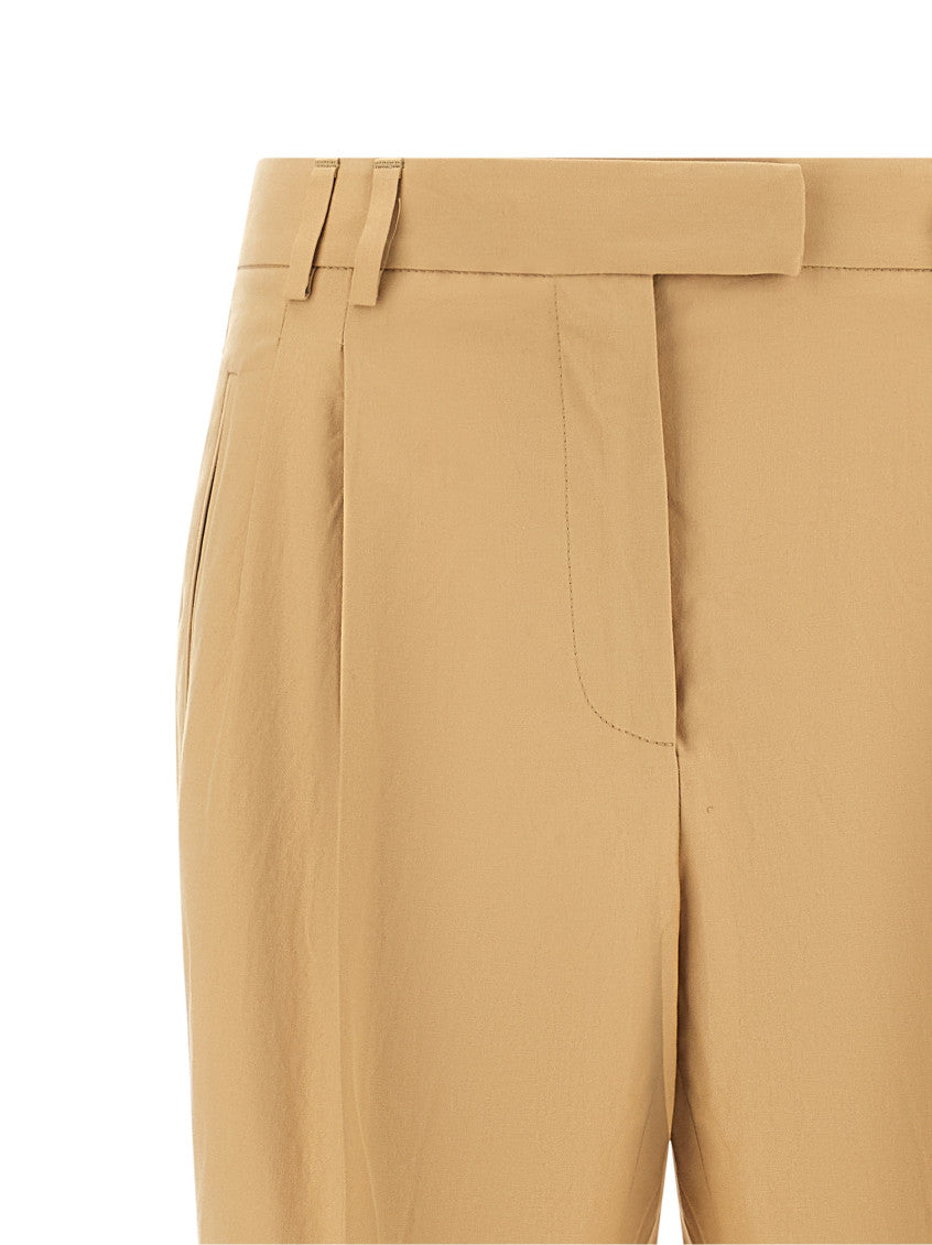 Beige Straight Pleated Pants 3