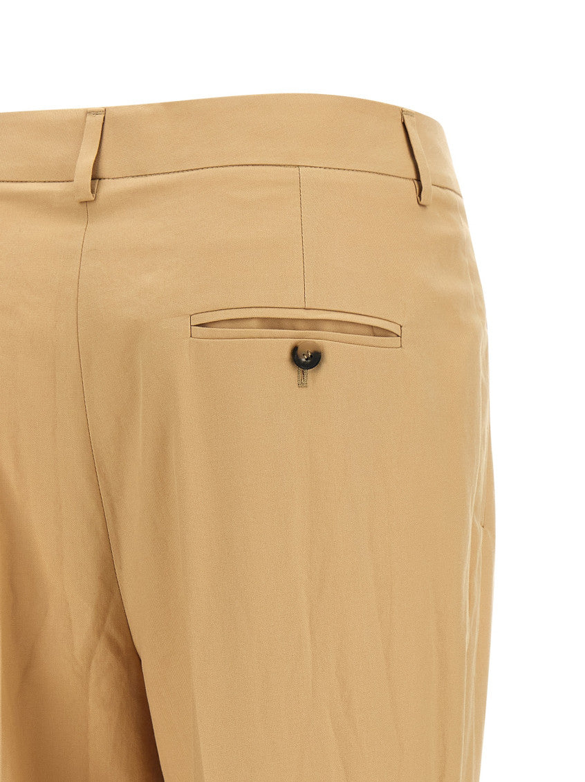 Beige Straight Pleated Pants 4