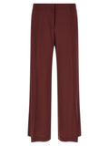 Maroon Flared Flat Front Pants 1