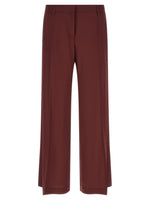 Maroon Flared Flat Front Pants 1