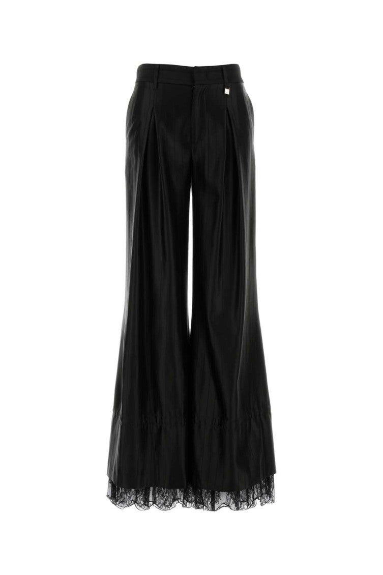 Black Flared Pleated Pants 1