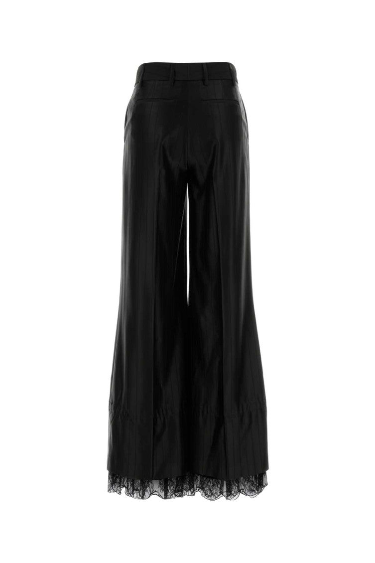 Black Flared Pleated Pants 2