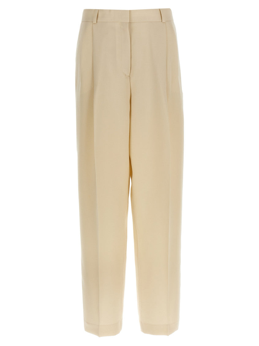Beige Tailored Pleated Pant 1