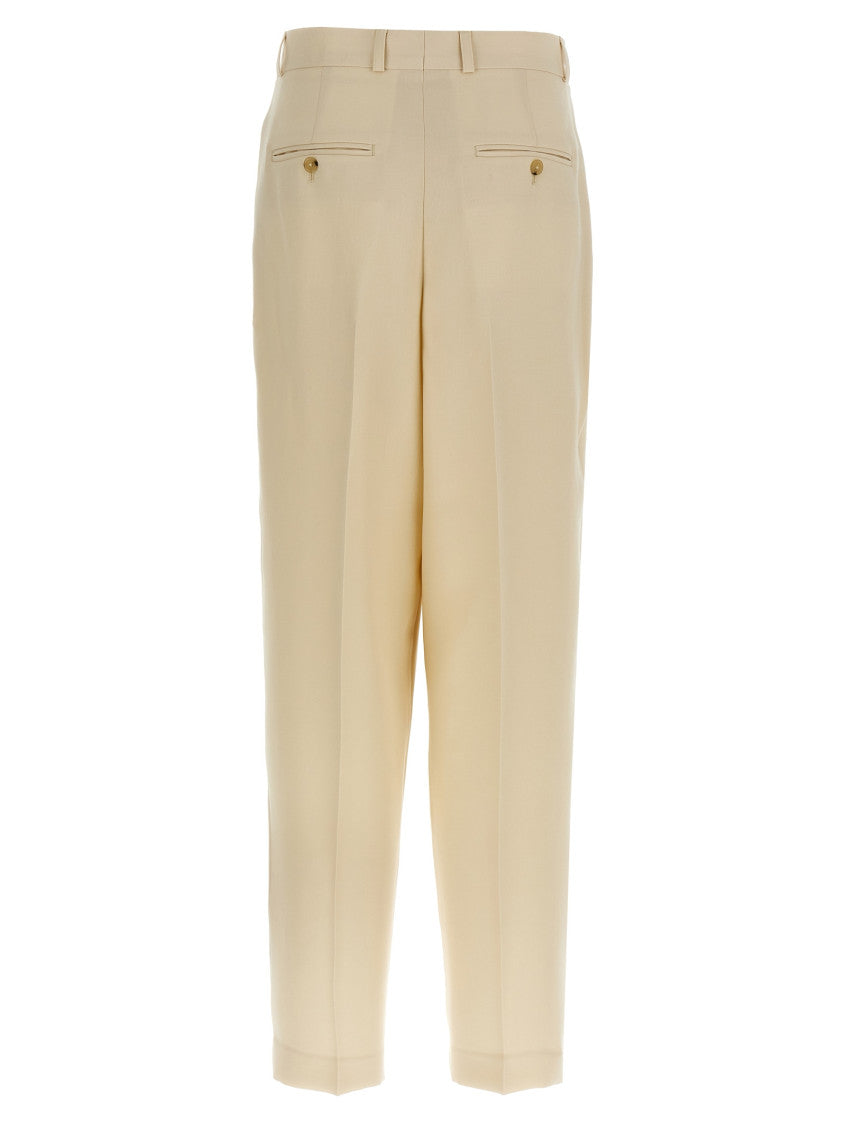 Beige Tailored Pleated Pant 2