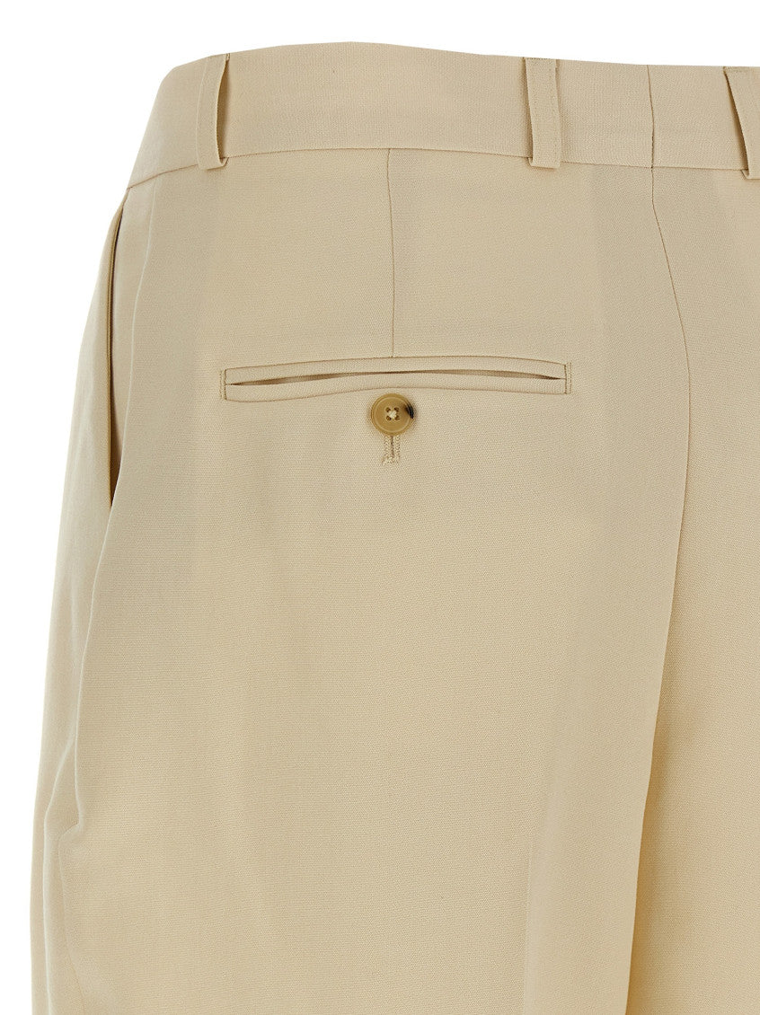 Beige Tailored Pleated Pant 4
