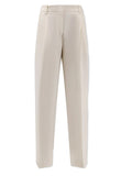 Off White Tapered Flat Front Pants 1