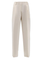 Off White Tapered Flat Front Pants 1