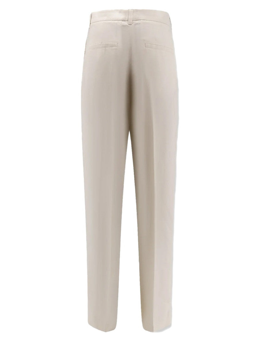 Off White Tapered Flat Front Pants 2