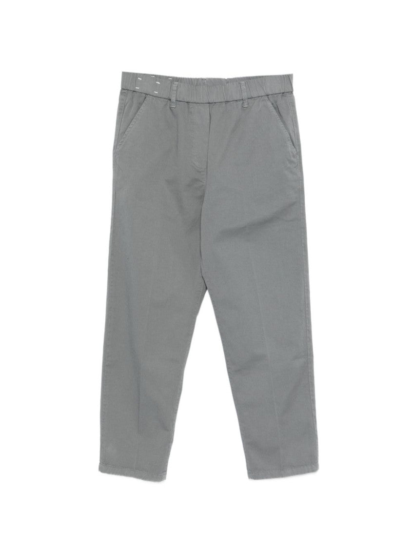 Grey Tapered Flat Front Pants 1