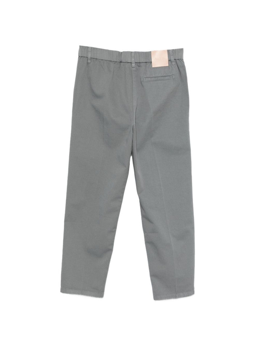 Grey Tapered Flat Front Pants 2
