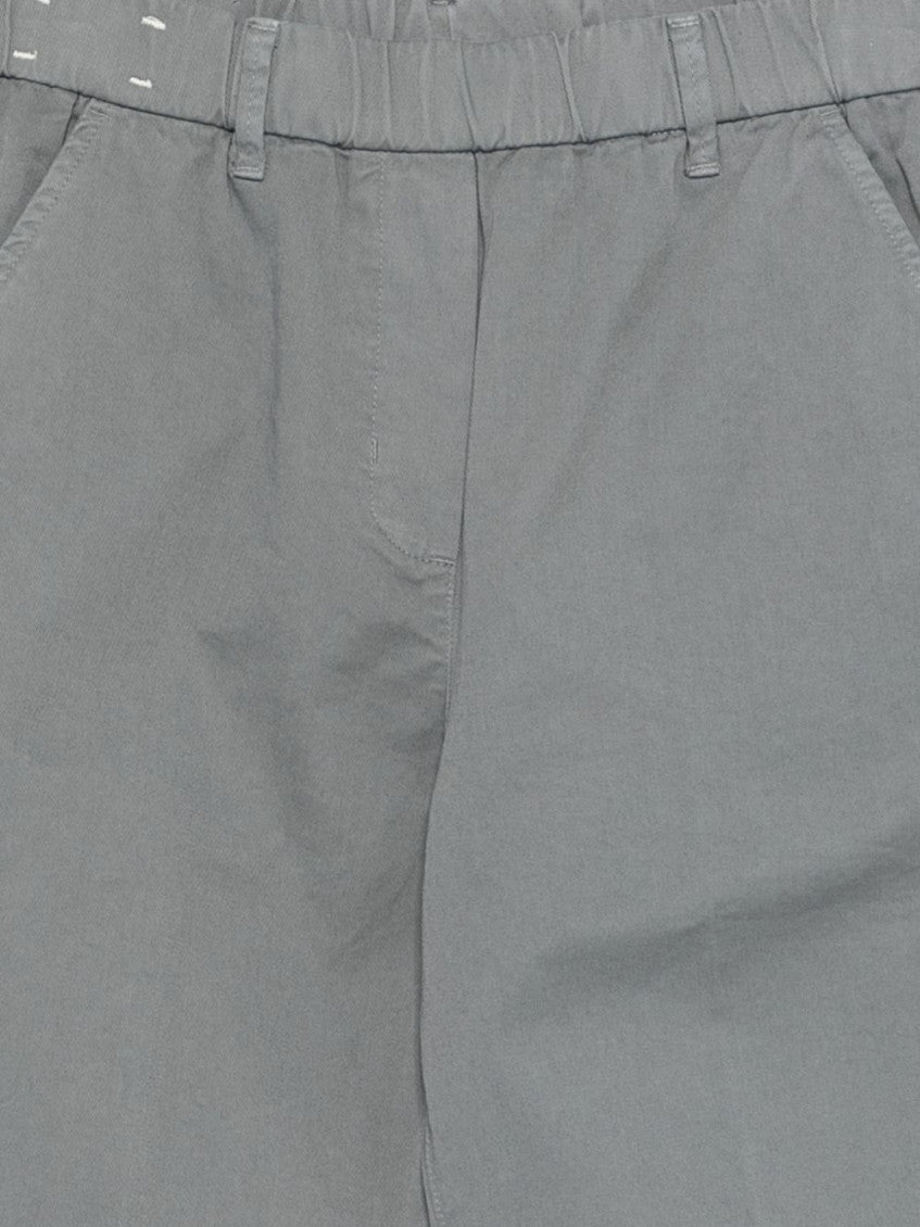 Grey Tapered Flat Front Pants 3