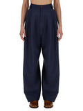 Blue Loose Pleated Pants 1