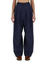 Blue Loose Pleated Pants 1