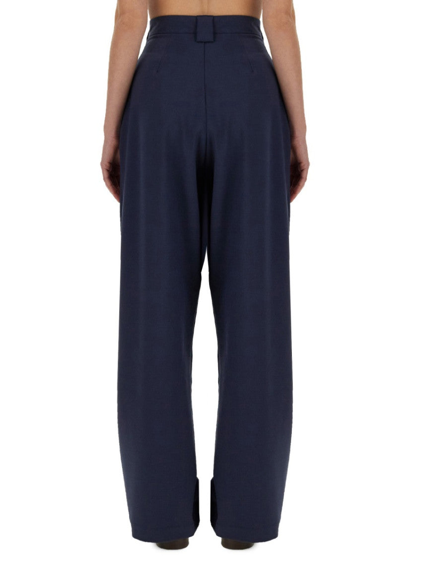 Blue Loose Pleated Pants 2