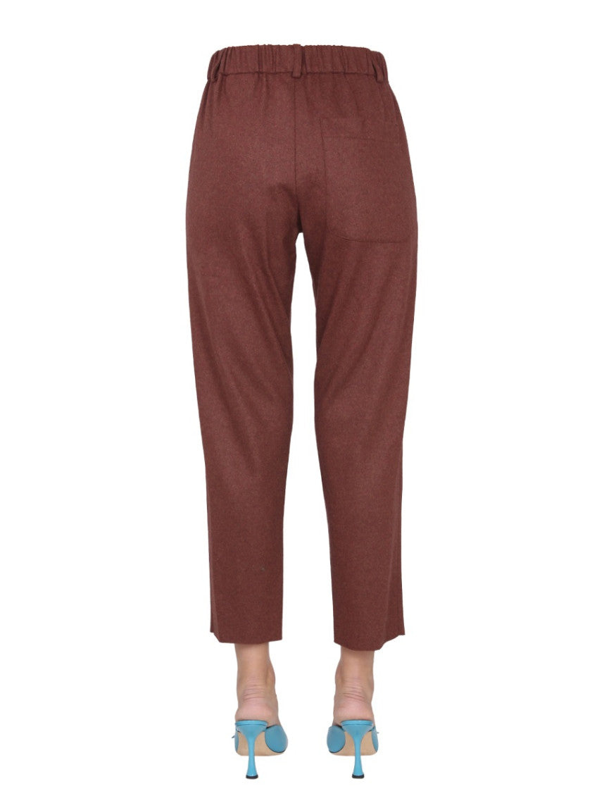 Brown Tapered Flat Front Pants 2