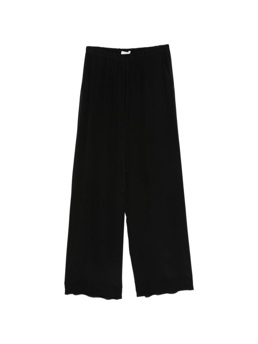 Black Loose Flat Front Pants 1