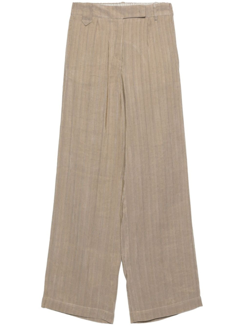 Beige Tailored Flat Front Pant 1