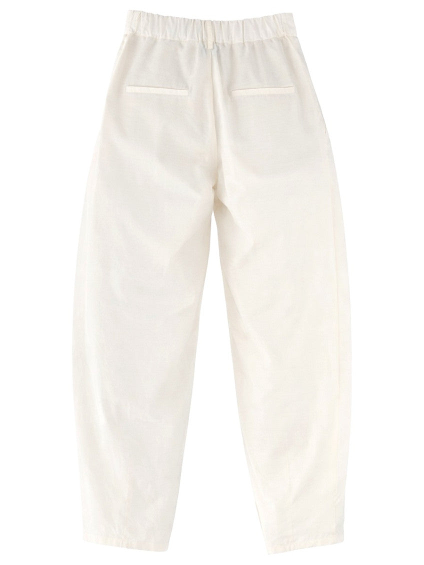 White Tapered Pleated Pants 2