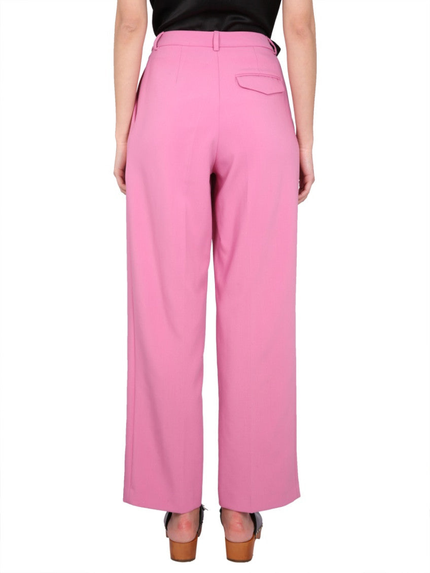 Pink Straight Pleated Pants 2
