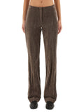 Dark Brown Slim Flat Front Pants 1