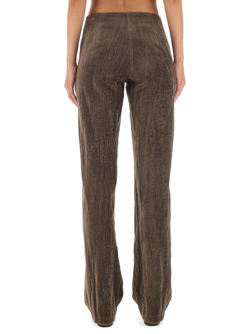 Dark Brown Slim Flat Front Pants 2