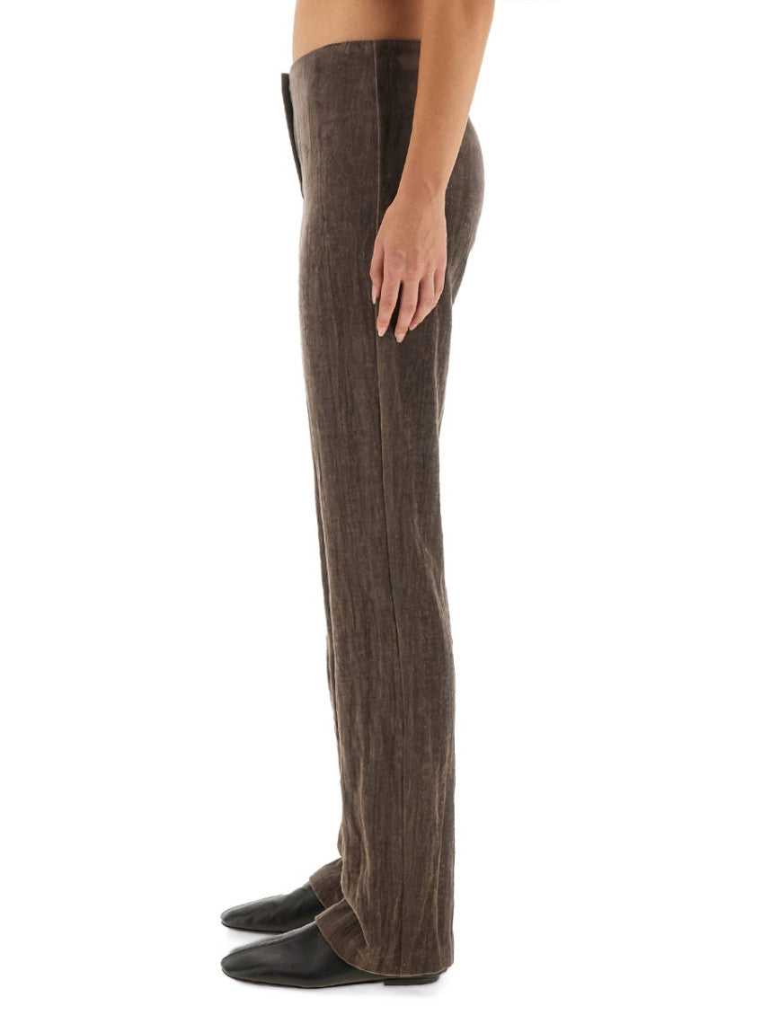 Dark Brown Slim Flat Front Pants 4