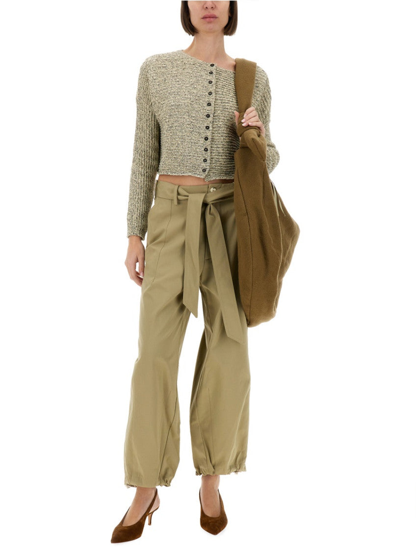 Beige Tapered Pleated Pants 3