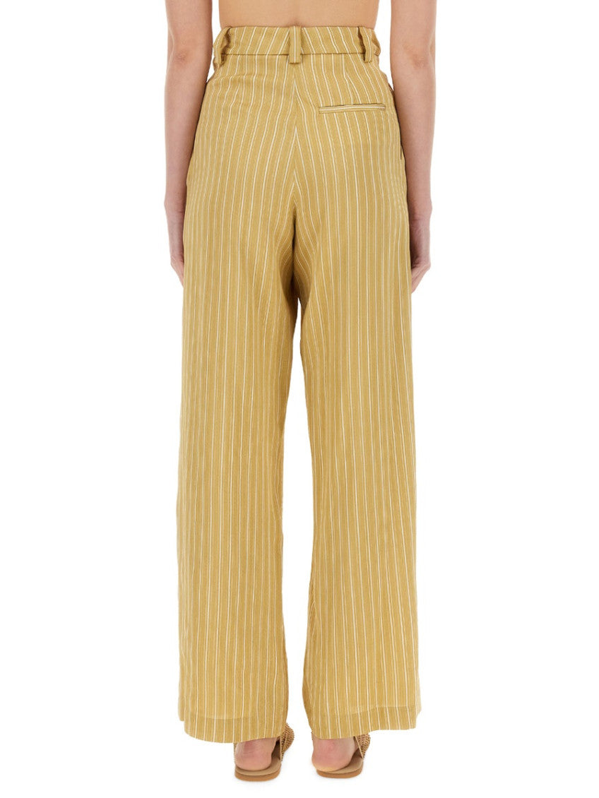 Beige Loose Pleated Pants 2