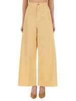 Yellow Wide Fit Flat Front Pants 1