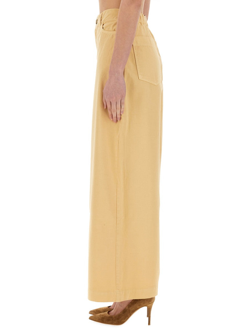 Yellow Wide Fit Flat Front Pants 4