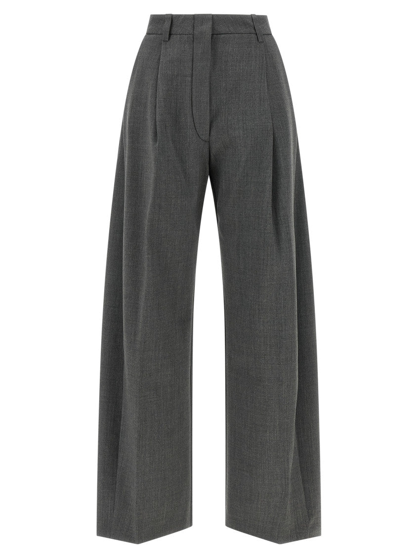 Grey Loose Pleated Pants 1