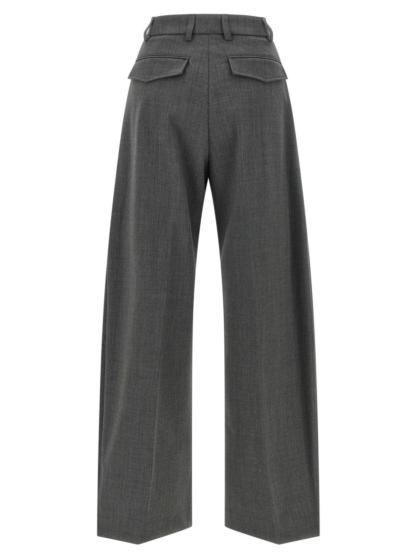 Grey Loose Pleated Pants 2