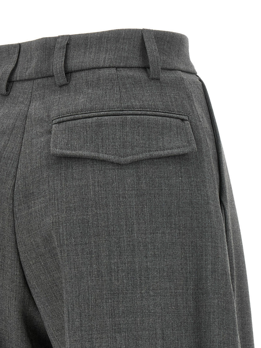 Grey Loose Pleated Pants 4