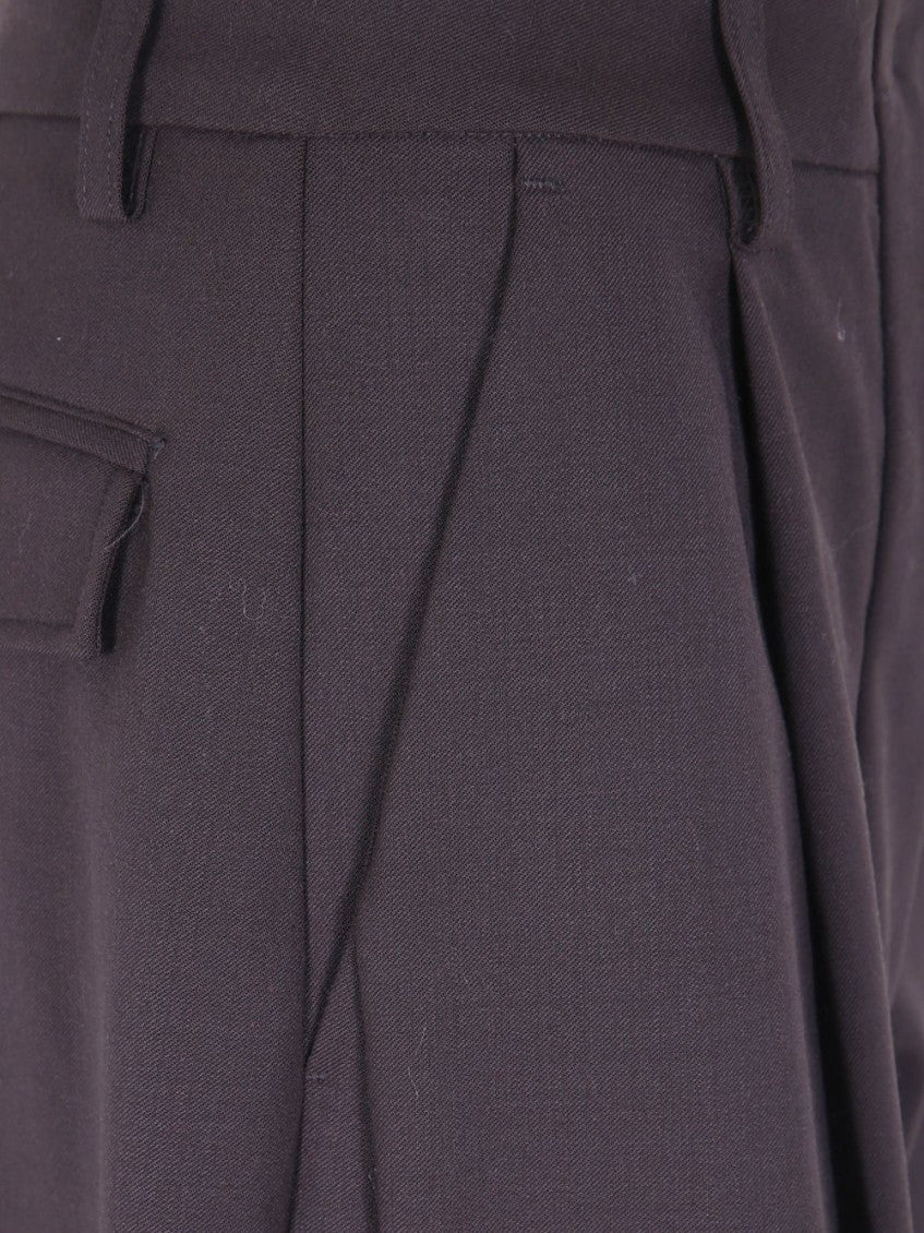 Brown Straight Flat Front Pants 3
