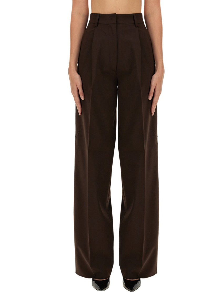 Brown Regular Pleated Pants 1