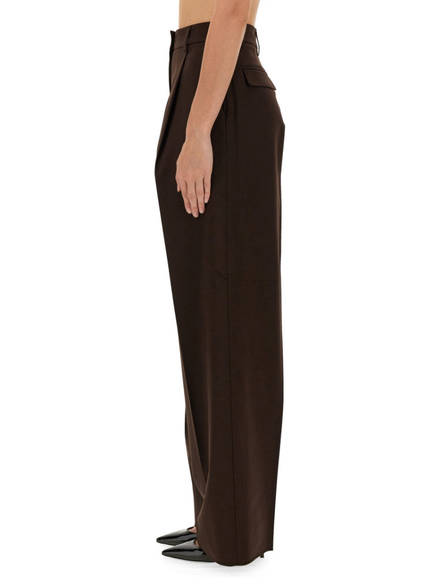 Brown Regular Pleated Pants 4