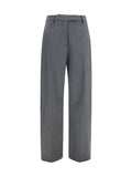 Grey Straight Flat Front Pants 1