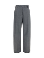 Grey Straight Flat Front Pants 1