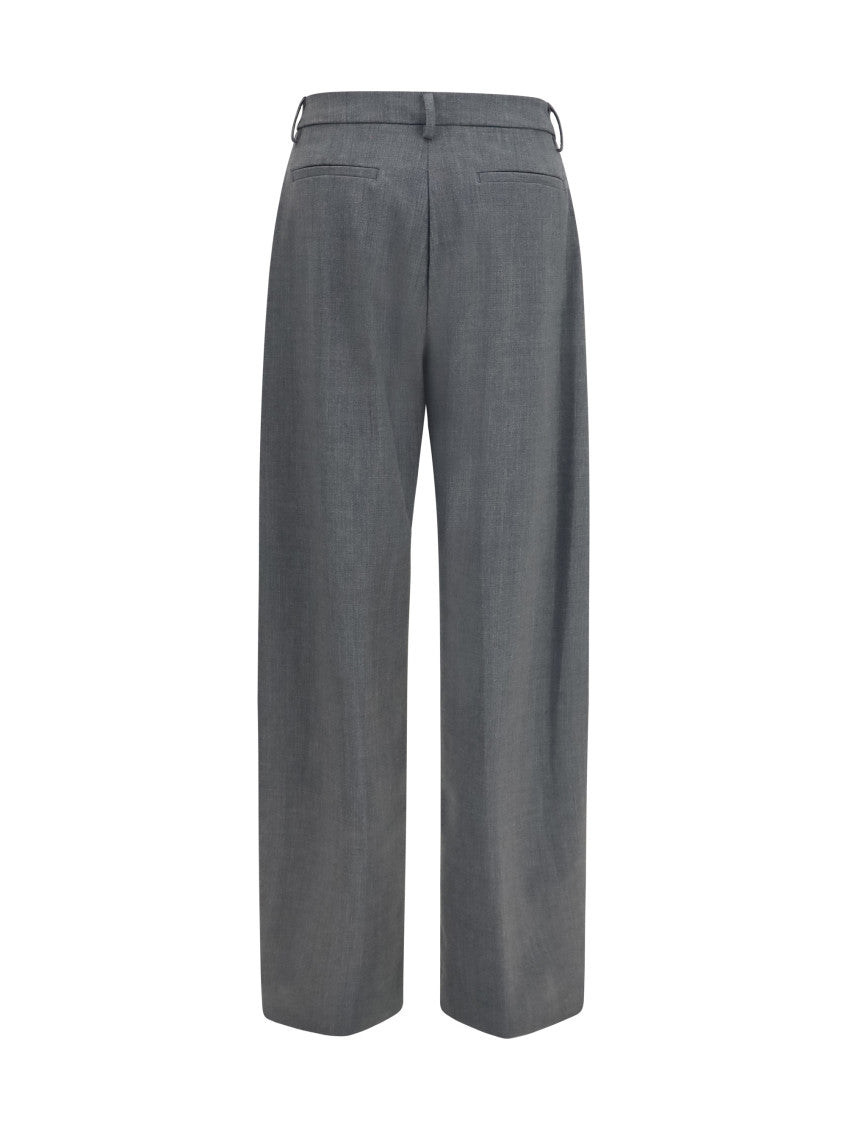 Grey Straight Flat Front Pants 2