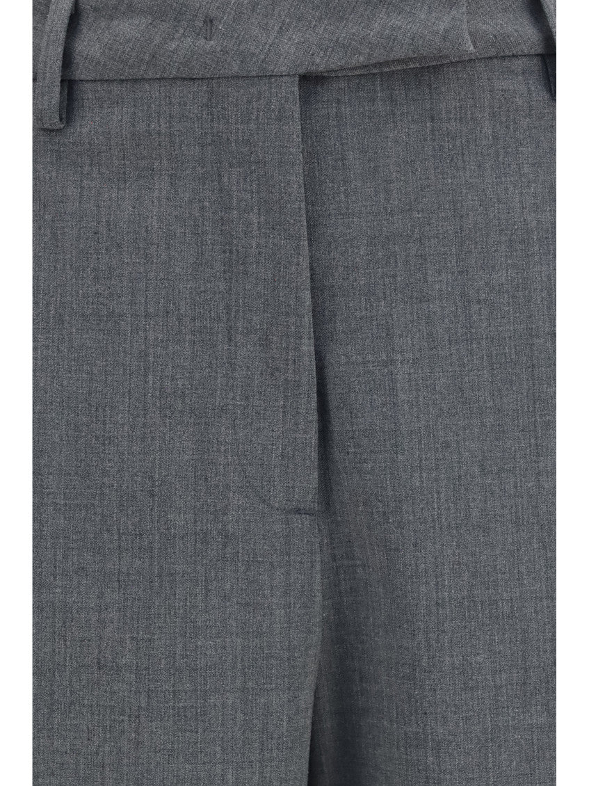 Grey Straight Flat Front Pants 3