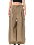 Brown Relaxed Pleated Pants 1
