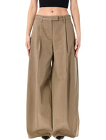 Brown Relaxed Pleated Pants 1