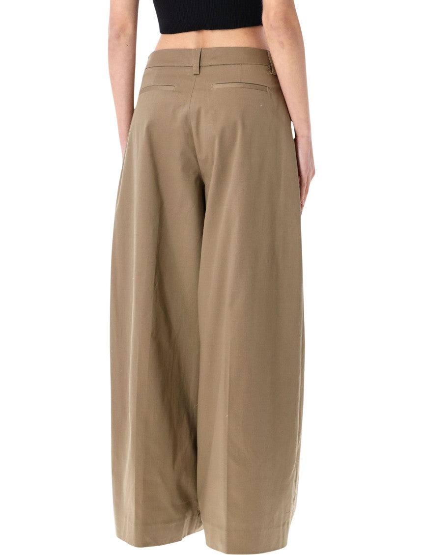 Brown Relaxed Pleated Pants 2