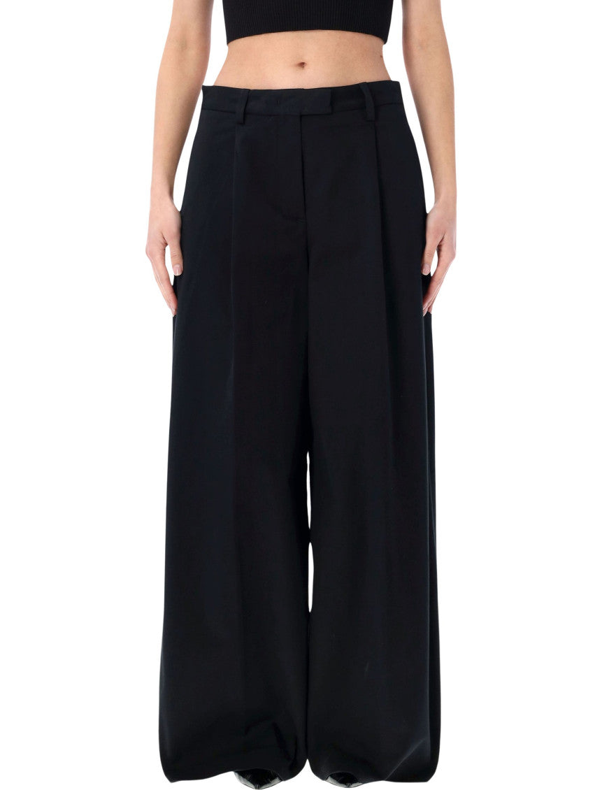 Black Loose Flat Front Pant 1