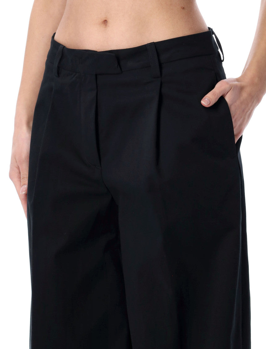 Black Loose Flat Front Pant 3