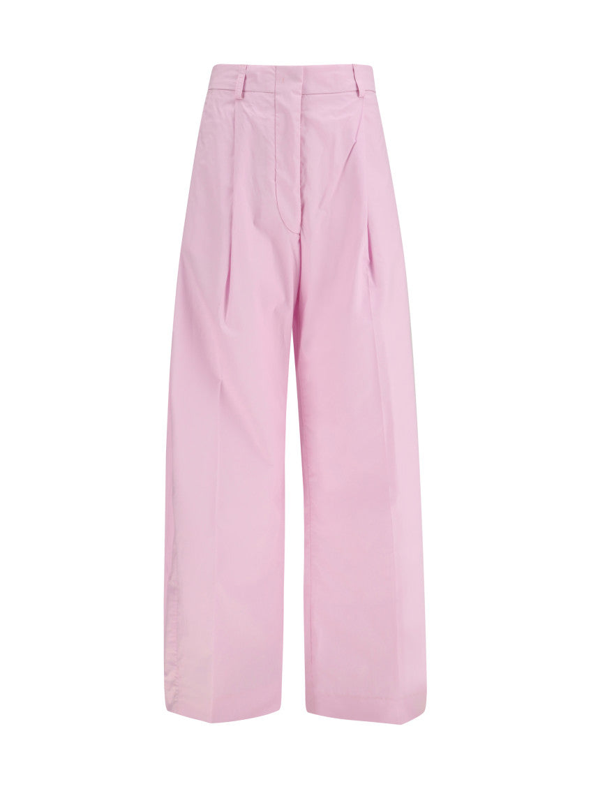 Pink Relaxed Flat Front Pants 1